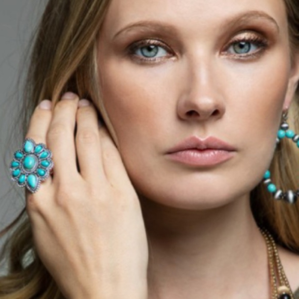 Western Concho Navajo Style Statement Ring